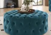 بوف دائرى من خشب الكونتر الممتاز والقطيفة