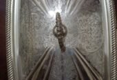 طبق جديد تقديم طلاء فضه عتيق من Mayell England مع طبق بايركس داخلي، بالختم زعلانه الشركه المصنعه